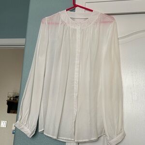 Chic White Button-Up Blouse